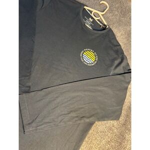Desert Dunes Mens Navy Blue Long Sleeve Organic Cotton Graphic Tee XL NEW